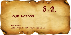 Bajk Natasa névjegykártya